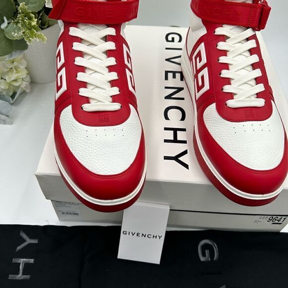 Men’s Givenchy high top pebble,grain  Leather sneakers, size 45 made in Portugal - Picture 3 of 12
